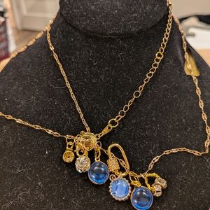 Chic Blue Cabochon Glass Huggie Earings